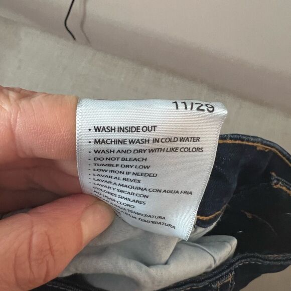 KanCan Blue Button Fly Whisker Skinny High Rise Raw Hem Jeans Size 29 - Picture 8 of 9